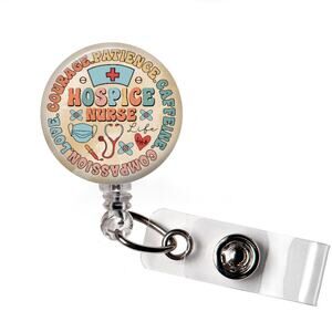 Hospice Life Nurse Badge Reel RN Healthcare Retractable ID Holder